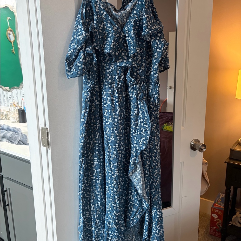 BloomChic Blue Floral High Low Dress